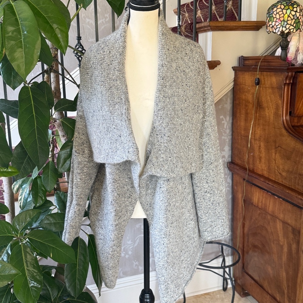 EILEEN FISHER speckled wool cardigan, extra large, excellent condition grey - Picture 9 of 12